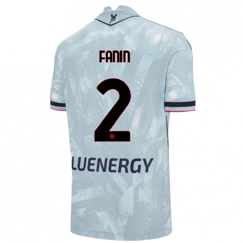Danxen Børn Alessandro Fanin #2 Lyseblå Sort Udebane Spillertrøjer 2025/26 Trøje T-Shirt