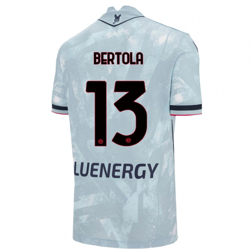 Danxen Børn Nicolò Bertola #13 Lyseblå Sort Udebane Spillertrøjer 2025/26 Trøje T-Shirt