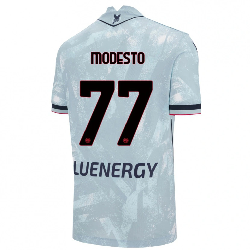 Danxen Børn Rui Modesto #77 Lyseblå Sort Udebane Spillertrøjer 2025/26 Trøje T-Shirt