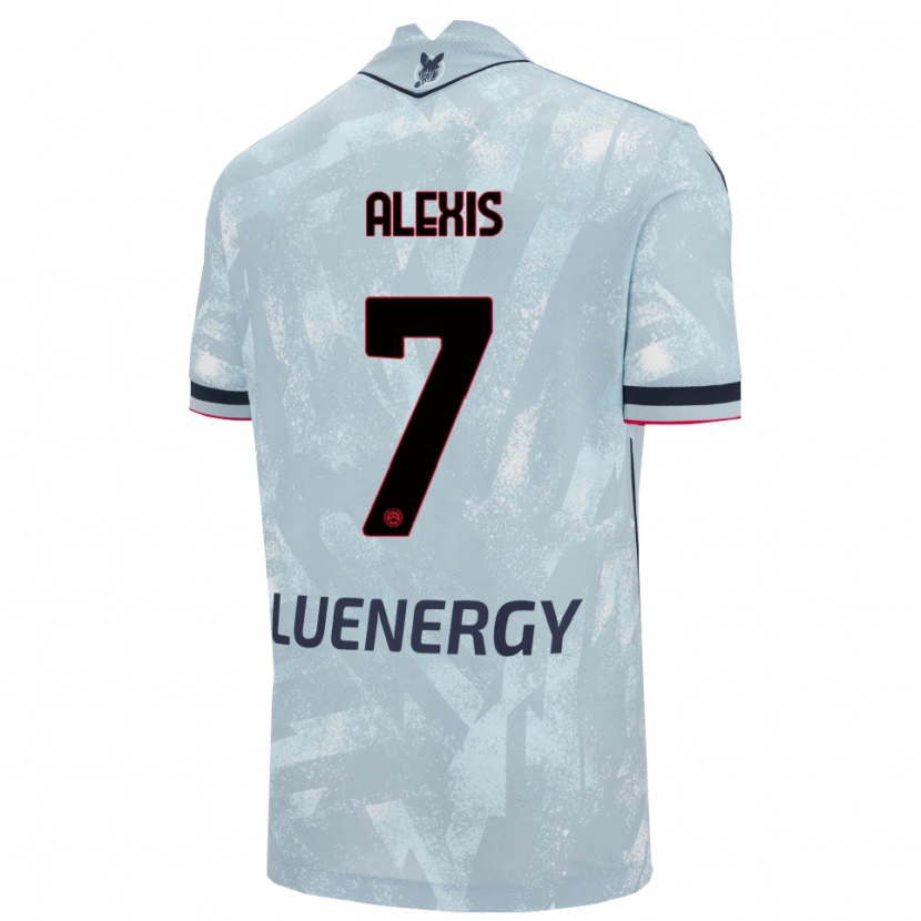 Danxen Børn Alexis Sánchez #7 Lyseblå Sort Udebane Spillertrøjer 2025/26 Trøje T-Shirt