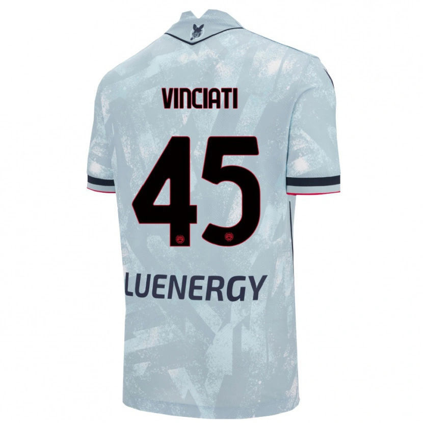 Danxen Børn Giulio Vinciati #45 Lyseblå Sort Udebane Spillertrøjer 2025/26 Trøje T-Shirt