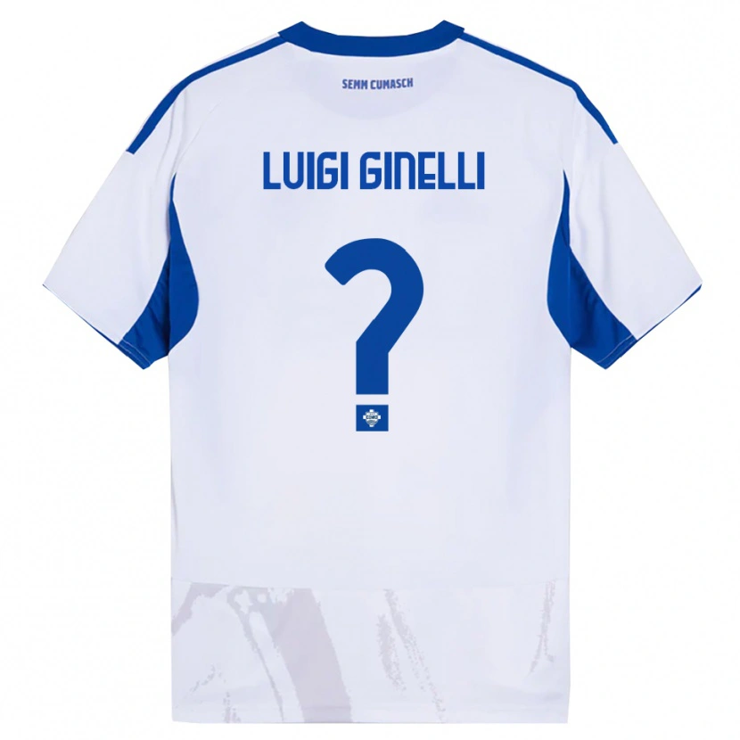 Danxen Børn Lorenzo Luigi Ginelli #0 Hvid Blå Udebane Spillertrøjer 2025/26 Trøje T-Shirt