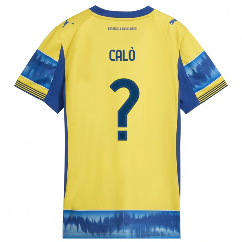 Danxen Børn Simone Calò #0 Gul Blå Udebane Spillertrøjer 2025/26 Trøje T-Shirt