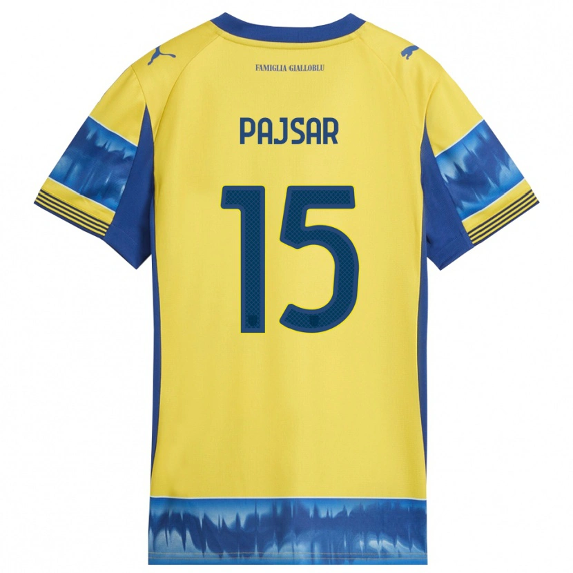 Danxen Børn Karlo Pajsar #15 Gul Blå Udebane Spillertrøjer 2025/26 Trøje T-Shirt