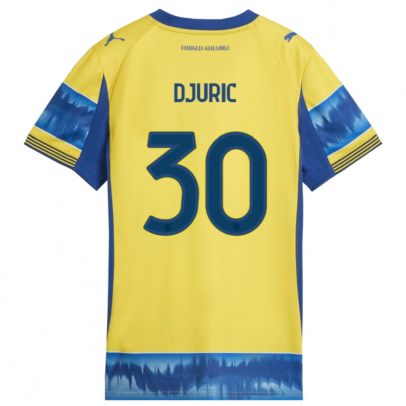 Danxen Børn Milan Djuric #30 Gul Blå Udebane Spillertrøjer 2025/26 Trøje T-Shirt