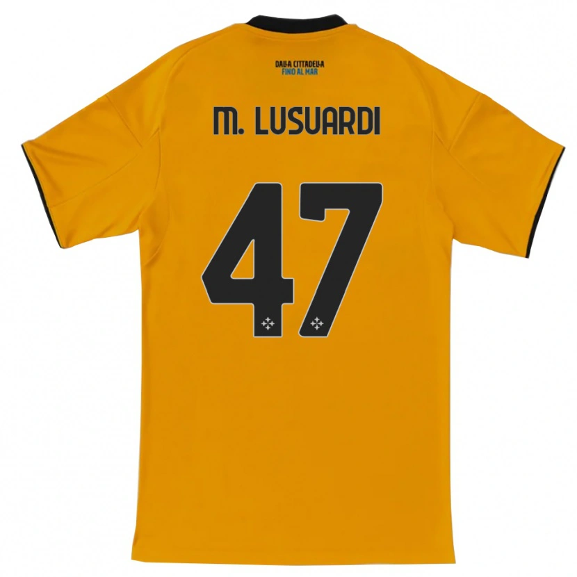 Danxen Børn Mateus Lusuardi #47 Orange Blå Udebane Spillertrøjer 2025/26 Trøje T-Shirt