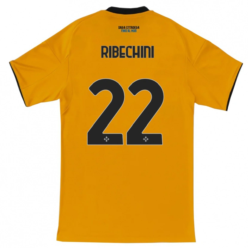 Danxen Børn Michele Ribechini #22 Orange Blå Udebane Spillertrøjer 2025/26 Trøje T-Shirt