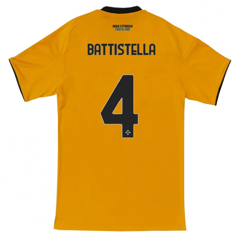 Danxen Børn Daniel Battistella #4 Orange Blå Udebane Spillertrøjer 2025/26 Trøje T-Shirt