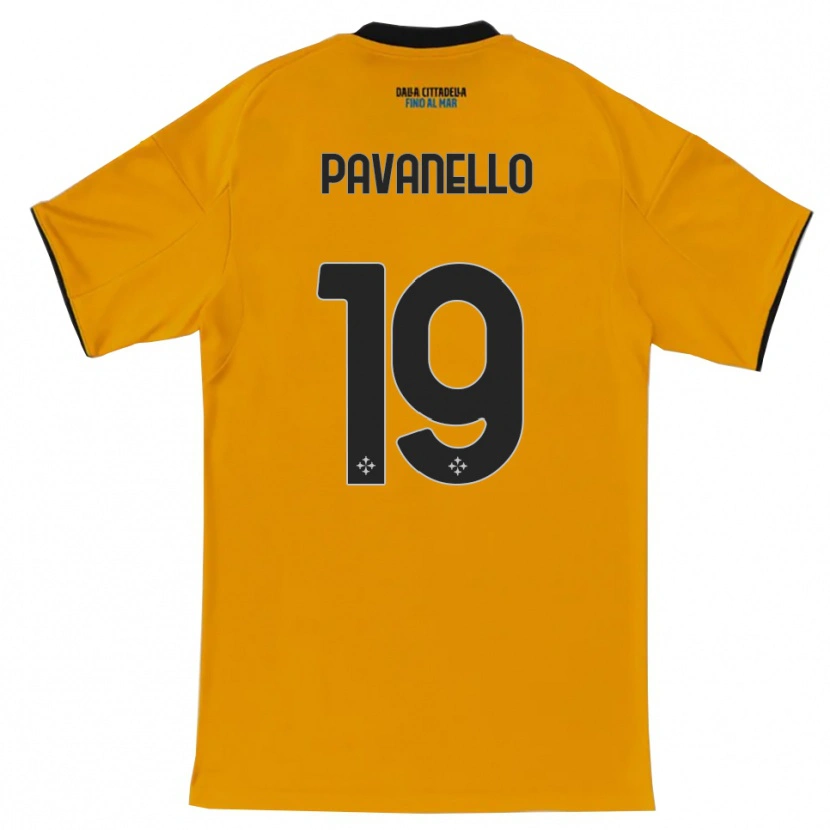 Danxen Børn Andrea Pavanello #19 Orange Blå Udebane Spillertrøjer 2025/26 Trøje T-Shirt