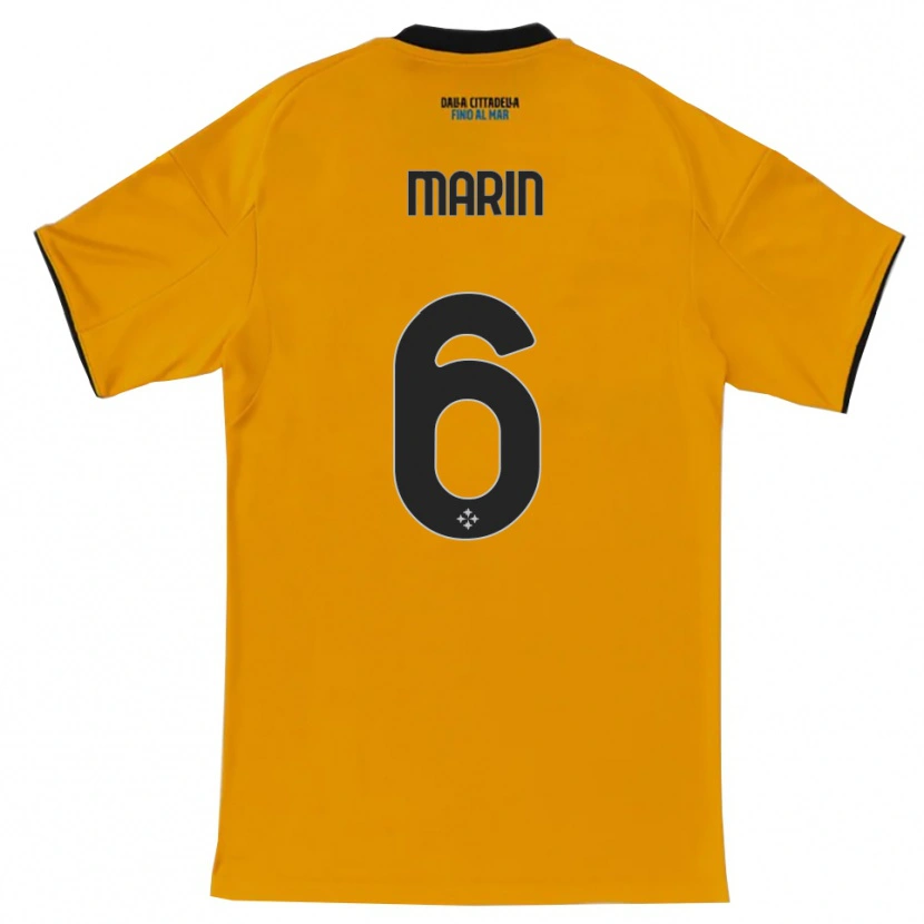Danxen Børn Marius Marin #6 Orange Blå Udebane Spillertrøjer 2025/26 Trøje T-Shirt