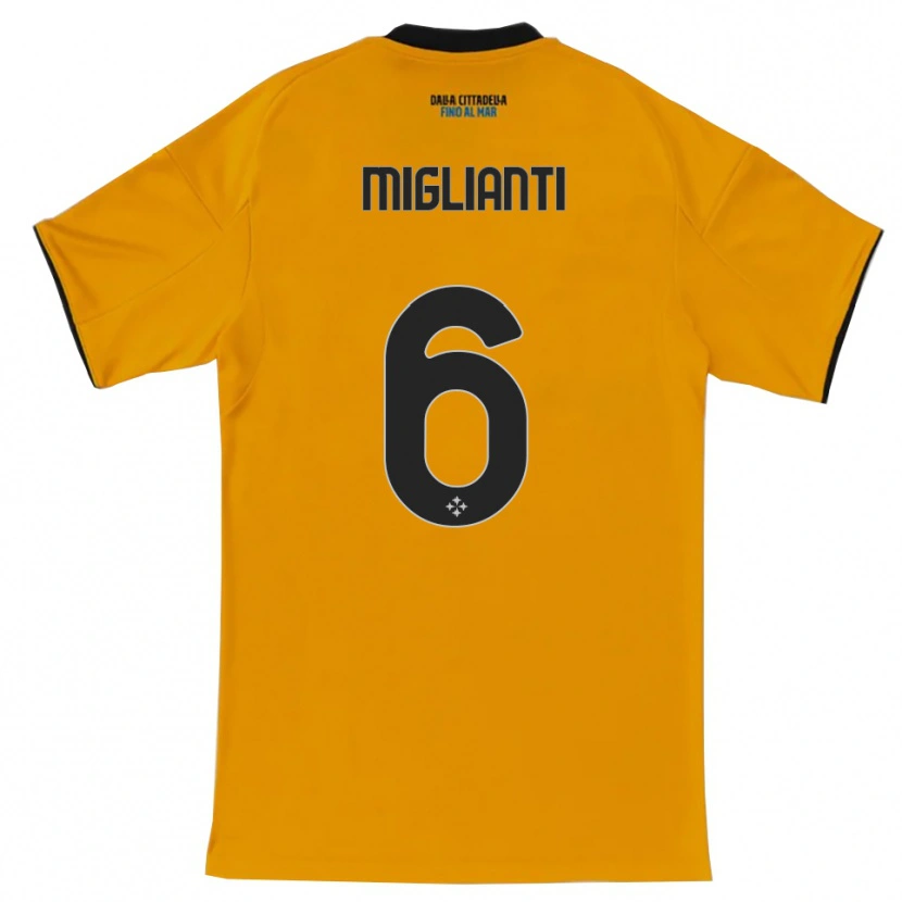 Danxen Børn Niccolò Miglianti #6 Orange Blå Udebane Spillertrøjer 2025/26 Trøje T-Shirt