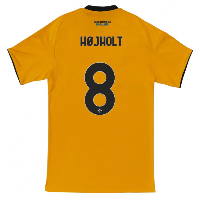 Danxen Børn Malthe Højholt #8 Orange Blå Udebane Spillertrøjer 2025/26 Trøje T-Shirt