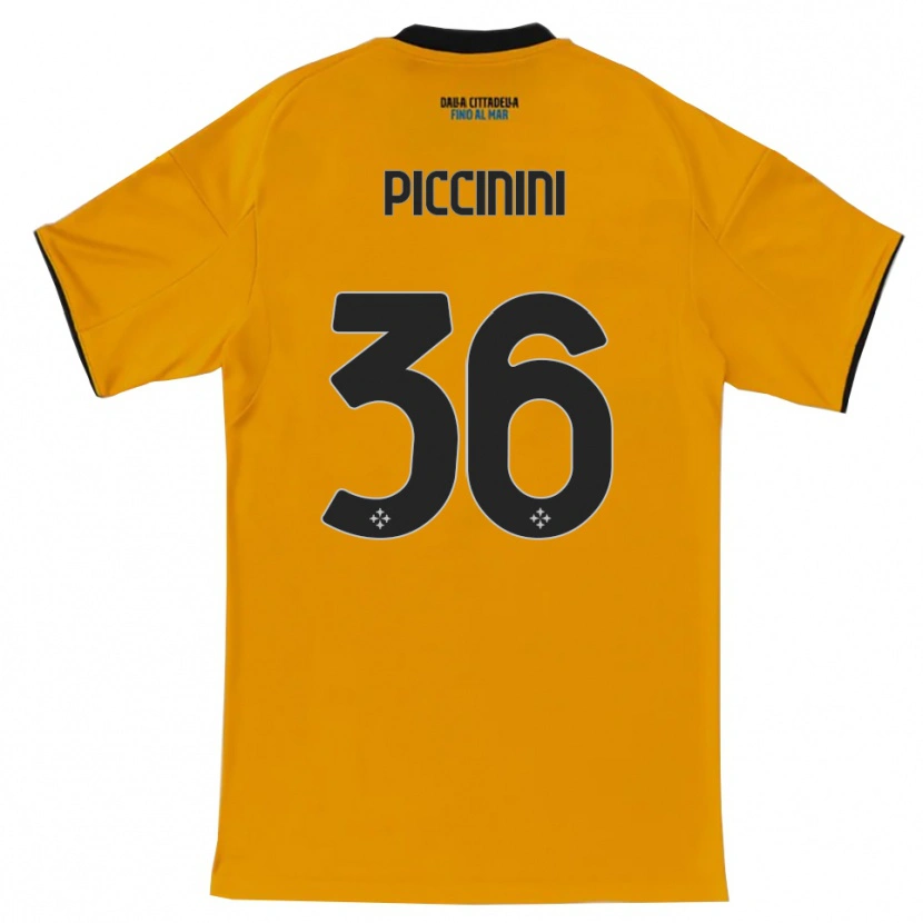 Danxen Børn Gabriele Piccinini #36 Orange Blå Udebane Spillertrøjer 2025/26 Trøje T-Shirt