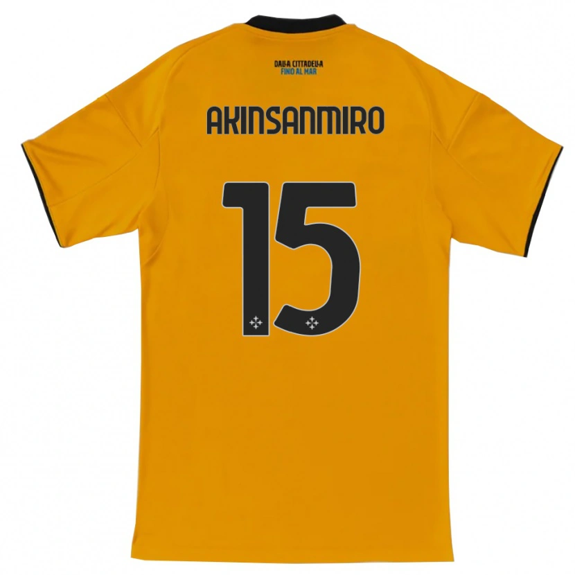 Danxen Børn Ebenezer Akinsanmiro #15 Orange Blå Udebane Spillertrøjer 2025/26 Trøje T-Shirt
