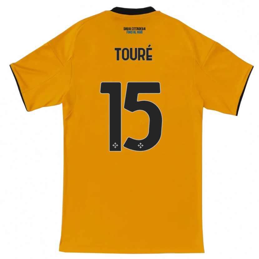Danxen Børn Idrissa Touré #15 Orange Blå Udebane Spillertrøjer 2025/26 Trøje T-Shirt