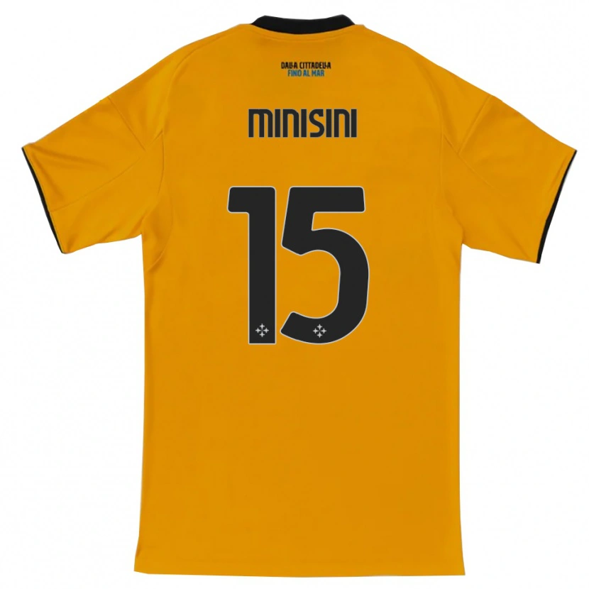 Danxen Børn Niccolò Minisini #15 Orange Blå Udebane Spillertrøjer 2025/26 Trøje T-Shirt
