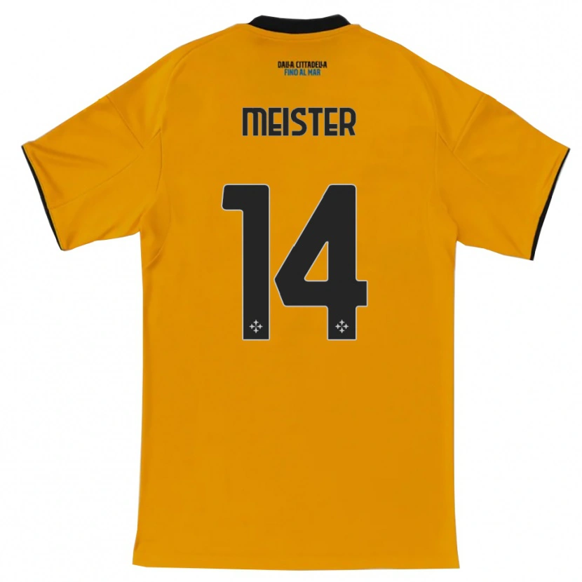 Danxen Børn Henrik Meister #14 Orange Blå Udebane Spillertrøjer 2025/26 Trøje T-Shirt