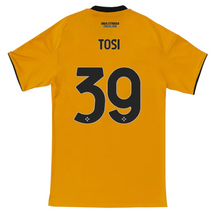 Danxen Børn Lorenzo Tosi #39 Orange Blå Udebane Spillertrøjer 2025/26 Trøje T-Shirt
