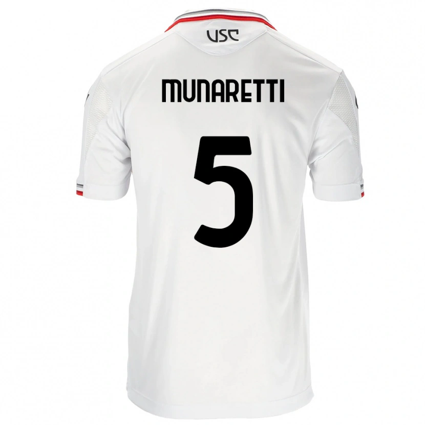 Danxen Børn Luca Munaretti #5 Hvid Rød Udebane Spillertrøjer 2025/26 Trøje T-Shirt