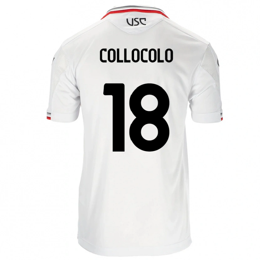 Danxen Børn Michele Collocolo #18 Hvid Rød Udebane Spillertrøjer 2025/26 Trøje T-Shirt