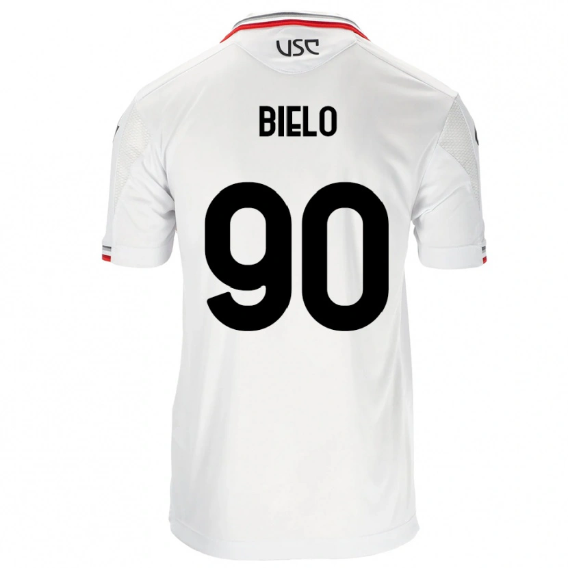 Danxen Børn Manu Bielo #90 Hvid Rød Udebane Spillertrøjer 2025/26 Trøje T-Shirt