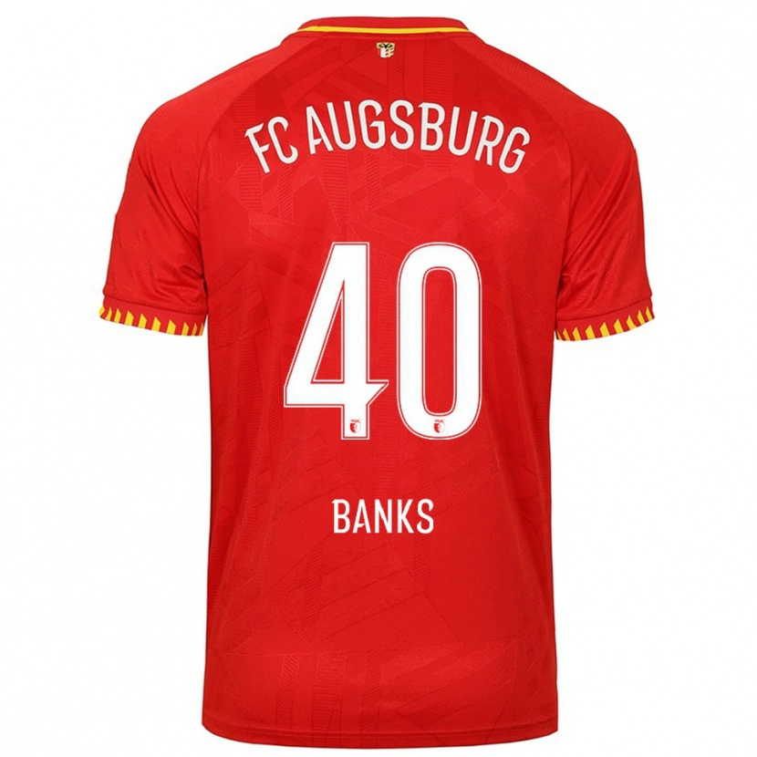 Danxen Børn Noahkai Banks #40 Rød Gul Udebane Spillertrøjer 2025/26 Trøje T-Shirt