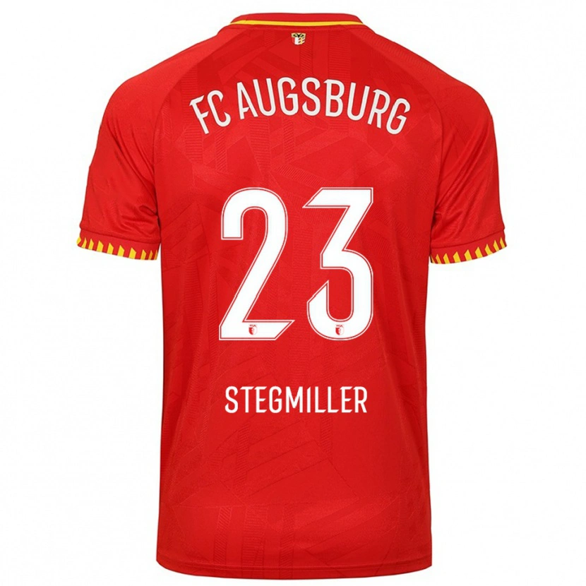 Danxen Børn Louis Stegmiller #23 Rød Gul Udebane Spillertrøjer 2025/26 Trøje T-Shirt