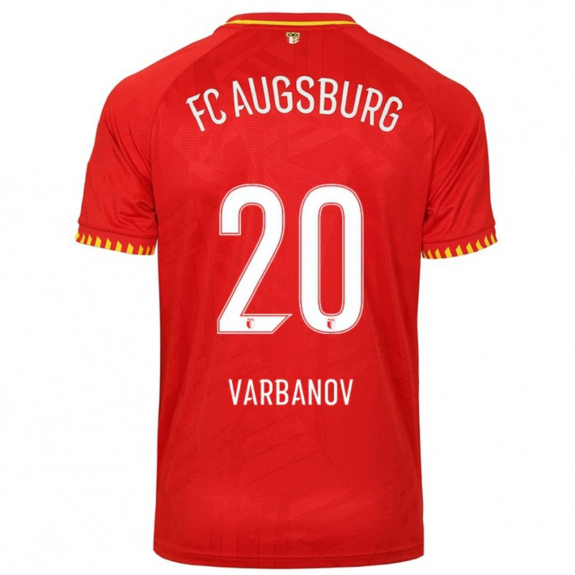 Danxen Børn Svetoslav Varbanov #20 Rød Gul Udebane Spillertrøjer 2025/26 Trøje T-Shirt