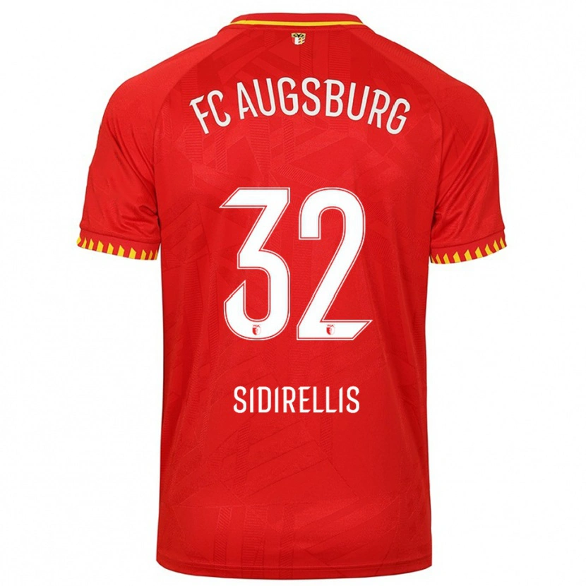 Danxen Børn Konstantinos Sidirellis #32 Rød Gul Udebane Spillertrøjer 2025/26 Trøje T-Shirt