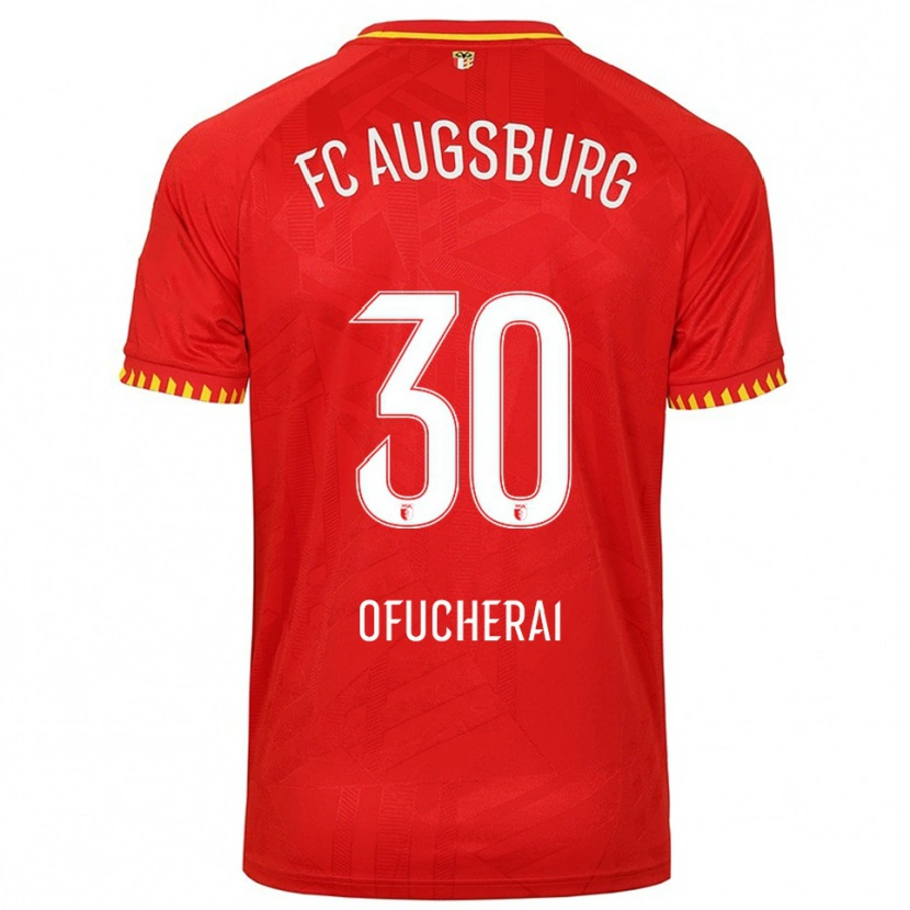 Danxen Børn Isaac Ofucherai #30 Rød Gul Udebane Spillertrøjer 2025/26 Trøje T-Shirt