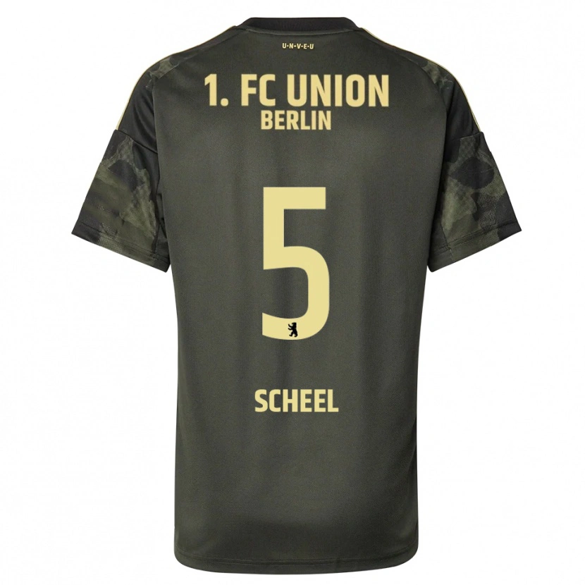 Danxen Børn Luca Scheel #5 Mørkegrøn Sort Udebane Spillertrøjer 2025/26 Trøje T-Shirt