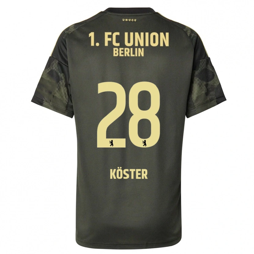 Danxen Børn Leonie Köster #28 Mørkegrøn Sort Udebane Spillertrøjer 2025/26 Trøje T-Shirt