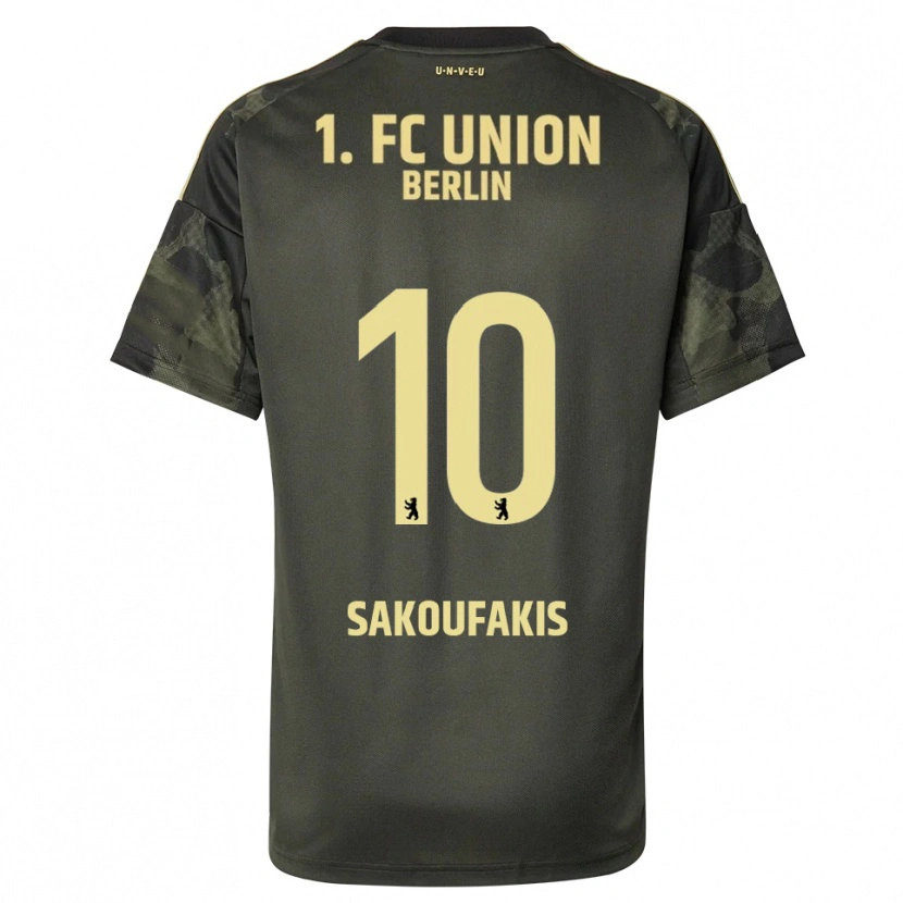 Danxen Børn Theodor Sakoufakis #10 Mørkegrøn Sort Udebane Spillertrøjer 2025/26 Trøje T-Shirt
