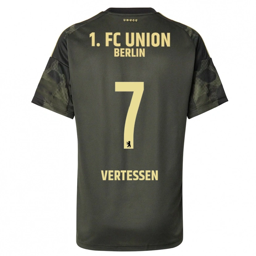 Danxen Børn Yorbe Vertessen #7 Mørkegrøn Sort Udebane Spillertrøjer 2025/26 Trøje T-Shirt