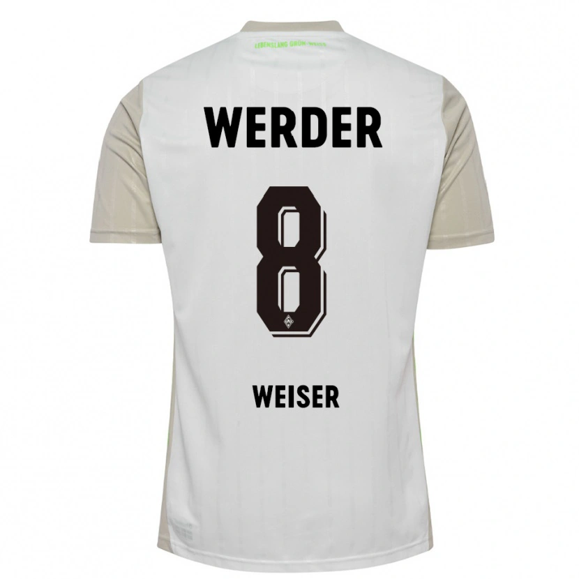 Danxen Børn Mitchell Weiser #8 Hvid Sort Udebane Spillertrøjer 2025/26 Trøje T-Shirt