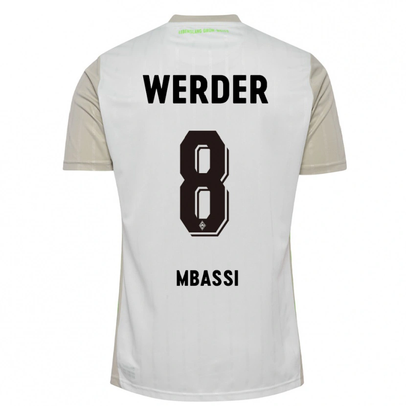 Danxen Børn Mario Mbassi #8 Hvid Sort Udebane Spillertrøjer 2025/26 Trøje T-Shirt
