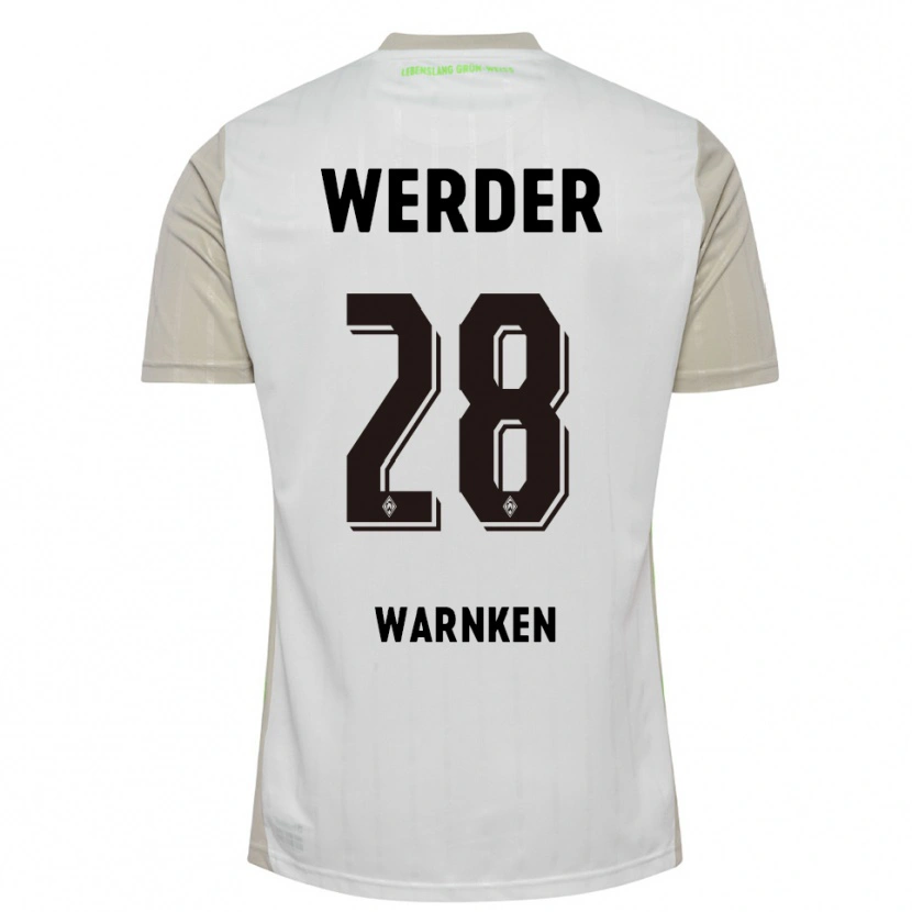 Danxen Børn Jannes Warnken #28 Hvid Sort Udebane Spillertrøjer 2025/26 Trøje T-Shirt