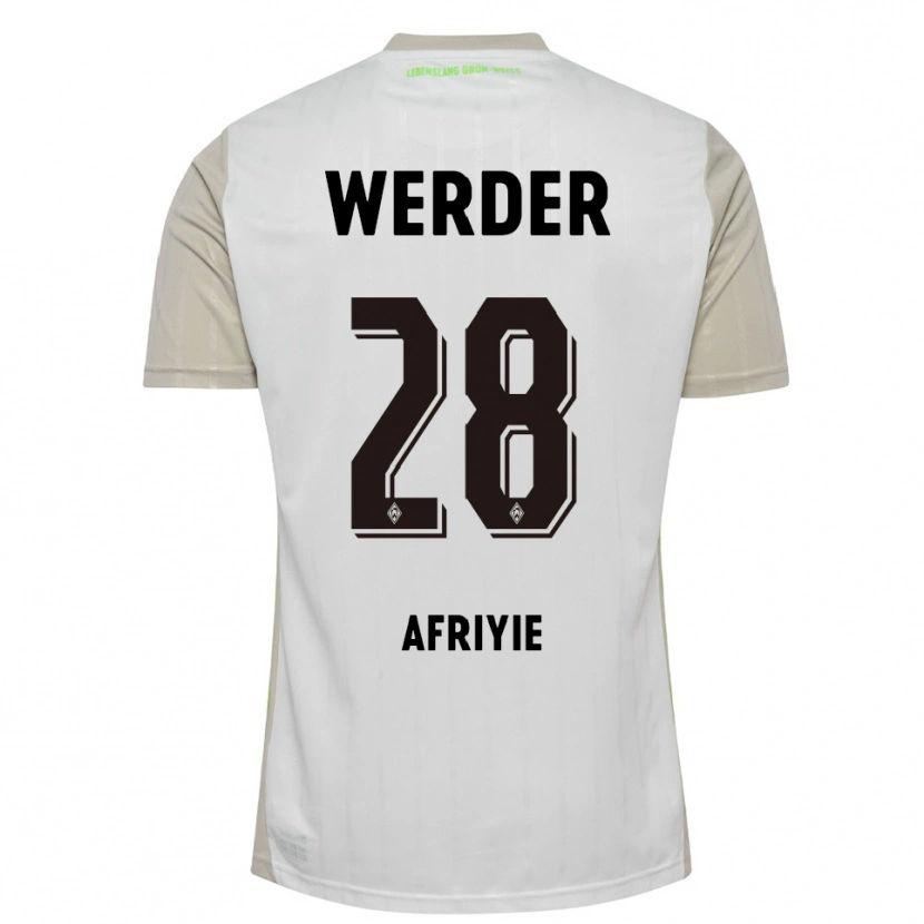 Danxen Børn Neal Afriyie #28 Hvid Sort Udebane Spillertrøjer 2025/26 Trøje T-Shirt