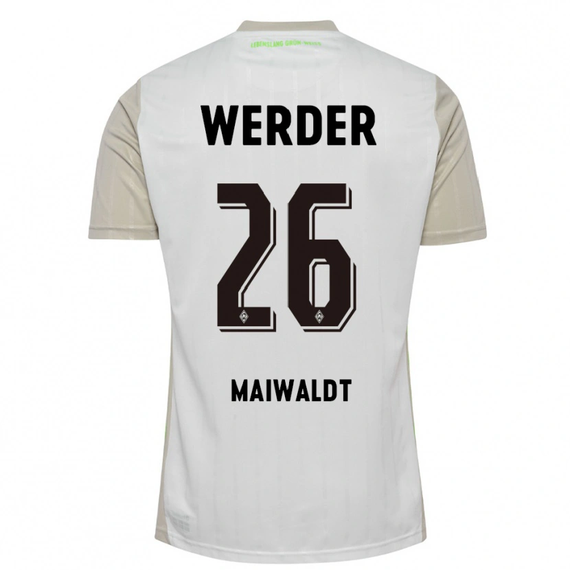 Danxen Børn Julius Maiwaldt #26 Hvid Sort Udebane Spillertrøjer 2025/26 Trøje T-Shirt