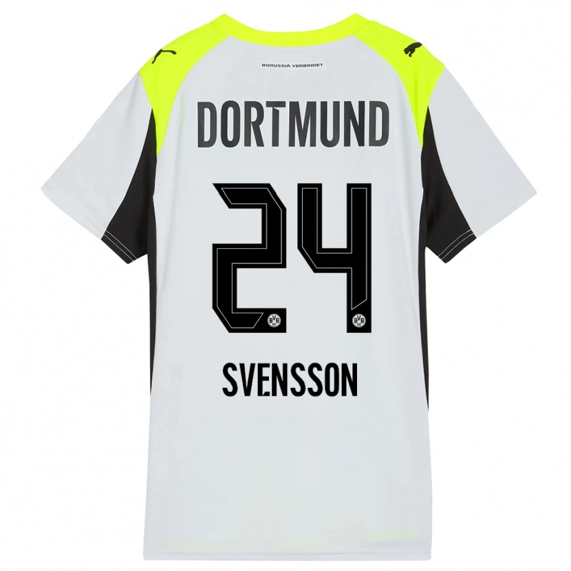 Danxen Børn Daniel Svensson #24 Fluorescerende Gul Udebane Spillertrøjer 2025/26 Trøje T-Shirt