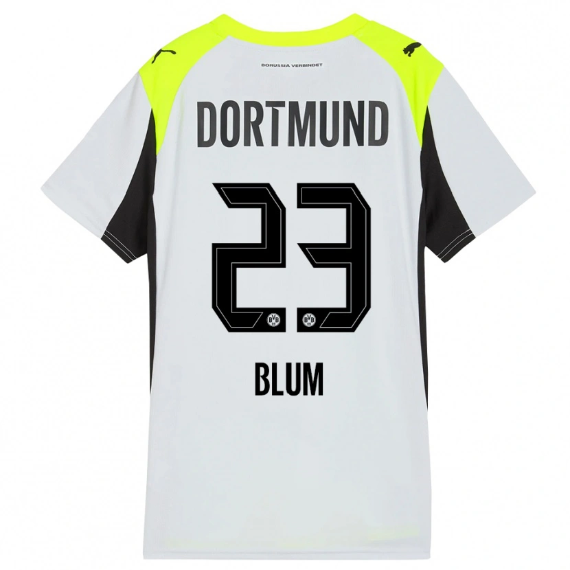 Danxen Børn Caroline Blum #23 Fluorescerende Gul Udebane Spillertrøjer 2025/26 Trøje T-Shirt
