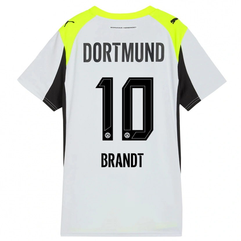 Danxen Børn Julian Brandt #10 Fluorescerende Gul Udebane Spillertrøjer 2025/26 Trøje T-Shirt