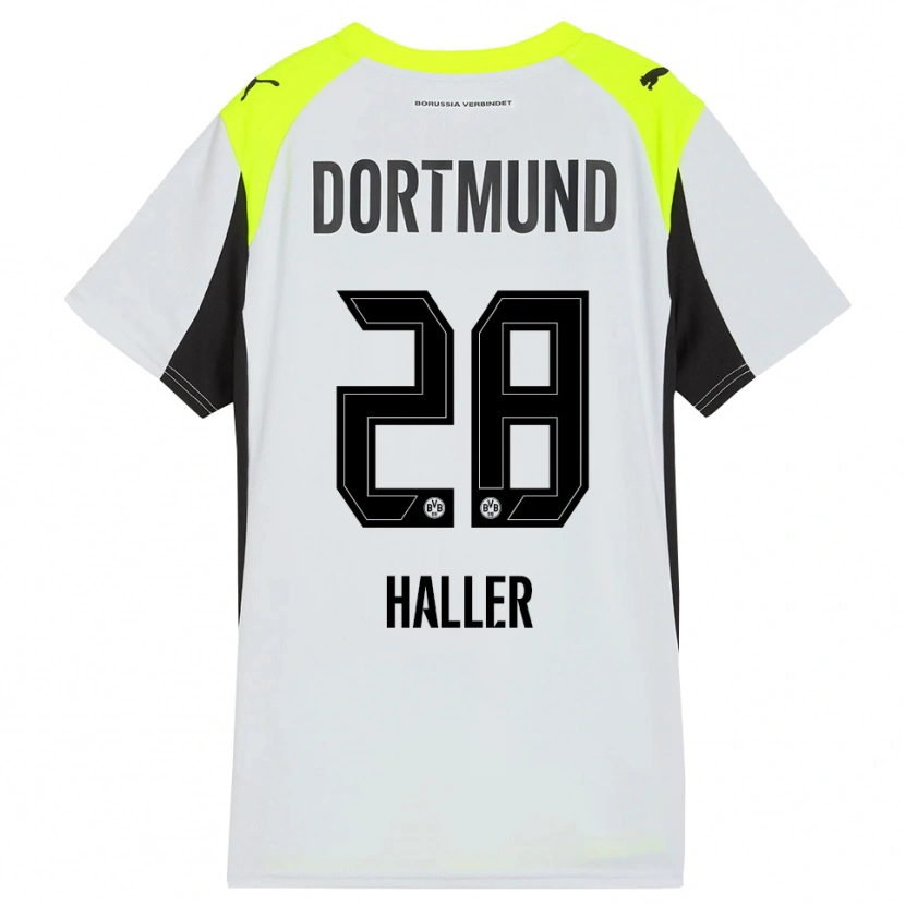 Danxen Børn Sébastien Haller #28 Fluorescerende Gul Udebane Spillertrøjer 2025/26 Trøje T-Shirt