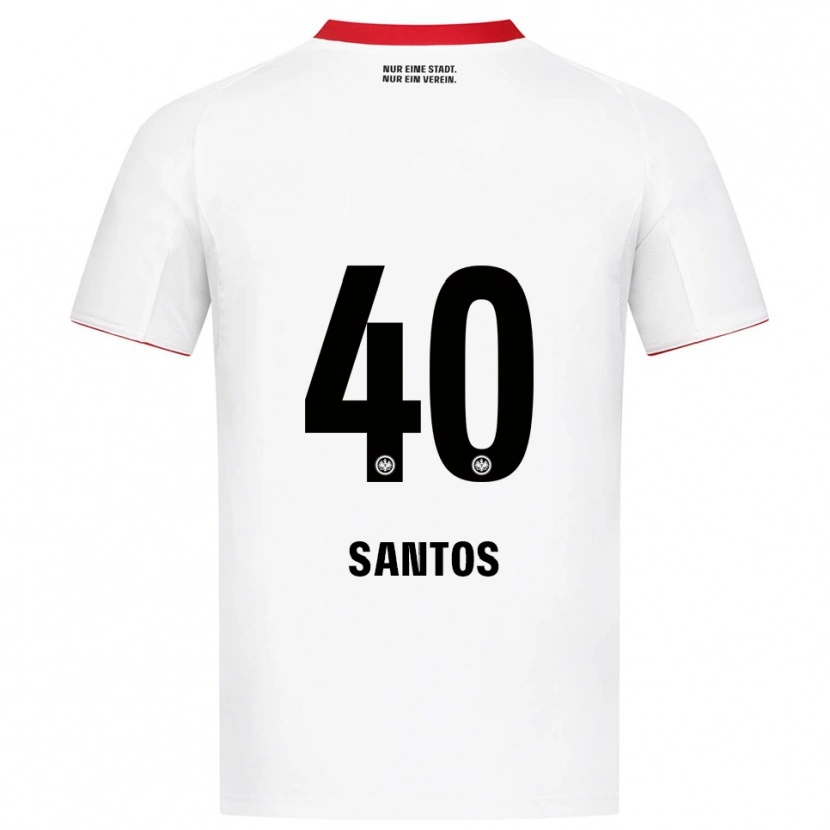 Danxen Børn Kauã Santos #40 Hvid Rød Udebane Spillertrøjer 2025/26 Trøje T-Shirt