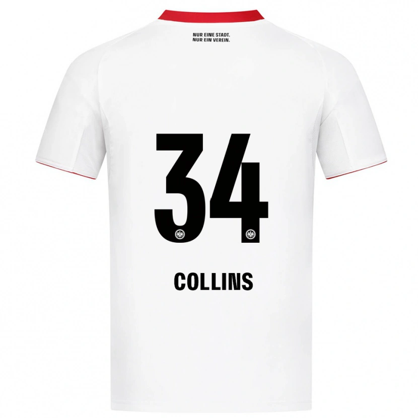 Danxen Børn Nnamdi Collins #34 Hvid Rød Udebane Spillertrøjer 2025/26 Trøje T-Shirt