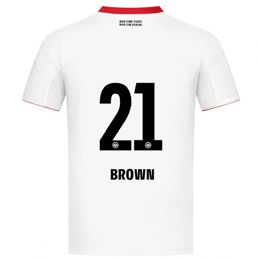 Danxen Børn Nathaniel Brown #21 Hvid Rød Udebane Spillertrøjer 2025/26 Trøje T-Shirt