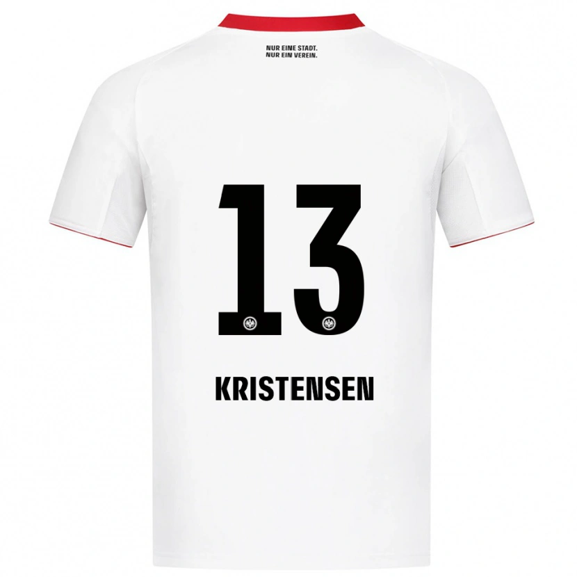 Danxen Børn Rasmus Kristensen #13 Hvid Rød Udebane Spillertrøjer 2025/26 Trøje T-Shirt