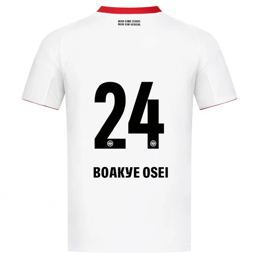 Danxen Børn Derek Boakye Osei #24 Hvid Rød Udebane Spillertrøjer 2025/26 Trøje T-Shirt