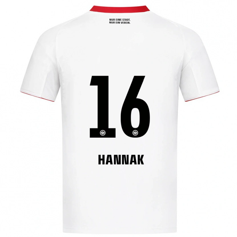 Danxen Børn Tim Hannak #16 Hvid Rød Udebane Spillertrøjer 2025/26 Trøje T-Shirt