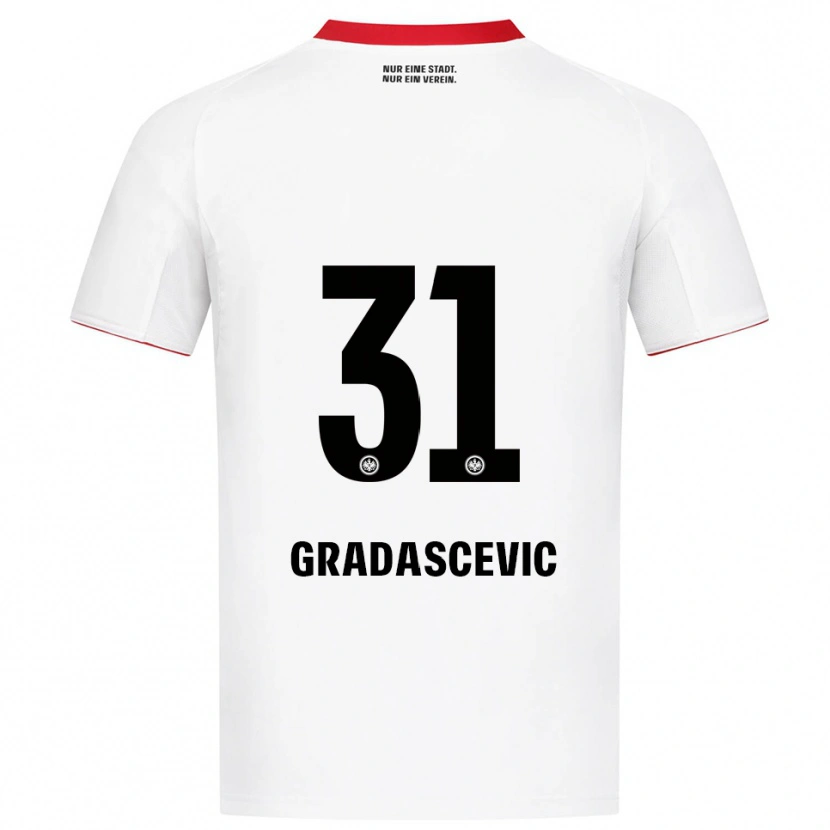 Danxen Børn Meris Gradascevic #31 Hvid Rød Udebane Spillertrøjer 2025/26 Trøje T-Shirt